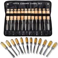 chiyuehe professional wood carving chisel set - 12 piece sharp woodworking tools with carrying case - perfect for beginners logo