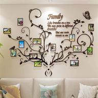 🦌 decorsmart antlers family tree wall decor: stunning 3d removable picture frame collage with deer head and inspiring quote logo