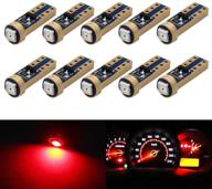 boodled 10x super bright 3030 smd t5 canbus error free instrument speedo gauge cluster 37 73 74 79 17 57 led lights bulb (10xt5-3030-1-jm) (red) logo