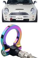 🏎️ jgr neo chrome front bumper tow hook bolt-on aluminum racing accessories tow eye hook hinge for mini cooper r50 r51 r52 r53 r55 r56 r57 r58 r59 1st and 2nd gen logo