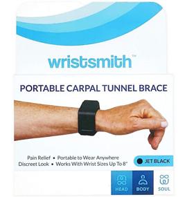 img 1 attached to 🖐️ Wristsmith Carpal Tunnel Wrist Support Brace: Adjustable Splint for Effective Daily Use at Work or Home (Jet Black)