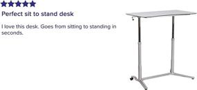 img 1 attached to Flash Furniture Sit-Stand Light Gray Computer Ergonomic Desk with 37.375''W Top (Adjustable Range 29'' - 40.75'')