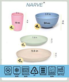 img 3 attached to 🍽️ Unbreakable Dinnerware Set: Lightweight, Colorful, Safe, Reusable, Dishwasher-Friendly