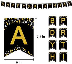 img 2 attached to 🎉 Trgowaul 70th Birthday Party Supplies Kit - Disposable Paper Plates, Napkins, Cups, Tablecover, Utensils for 16 Guests, Decorations Banner (Black and Gold)