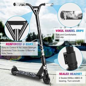 img 1 attached to 🛴 VOKUL Pro Scooter for Kids Boys Girls Teens Up 6 Years - Freestyle Tricks Stunt Scooter - High Performance Gift for Skatepark Street Tricks
