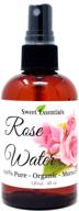 🌹 premium organic moroccan rose water - hydrating & rejuvenating face & neck mist - 4oz with sprayer - 100% pure (food grade) - vitamin a & c rich - imported from morocco - no oils or alcohol used logo