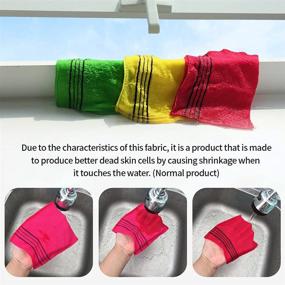 img 1 attached to 🛀 Korean Exfoliating Towel Set - 8pcs Asian Exfoliating Bath Washcloth, Small Size, Red 4 Green 4