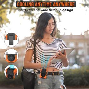 img 2 attached to BEHEART Waist Clip Fan: Stay Cool Anywhere with 🌬️ Personal Cooling Necklace Fan, 3 Speeds, 5000mAh Power Bank, and Spotlight!