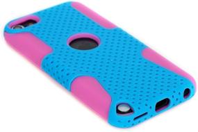 img 3 attached to iPod Touch Protective Cover Case: Dual-Layer Heavy Duty Ultra Slim Matte Perforated 💙 Rugged Design | Apple iPod Touch 6th Gen 5th Gen | Blue on Pink