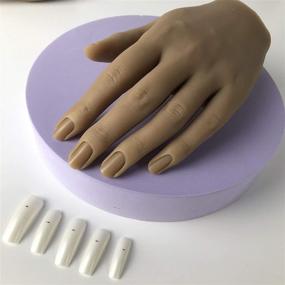 img 2 attached to 💅 Nail Practice Silicone Mannequin Hand - Life Size, Sketch, Jewelry Display - 18cm Left Hand, Light Brown