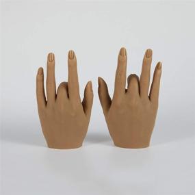 img 3 attached to 💅 Nail Practice Silicone Mannequin Hand - Life Size, Sketch, Jewelry Display - 18cm Left Hand, Light Brown