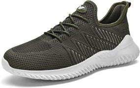 img 4 attached to Autper Lightweight Dark Grey Men's Sneakers: Comfortable Athletic Shoes