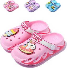 img 4 attached to Unicorn Indoor Outdoor Slippers Sandals Boys' Shoes ~ Clogs & Mules