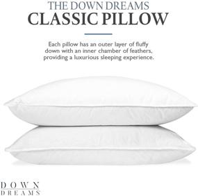 img 2 attached to 🛌 2-Pack Queen/Medium Support Manchester Mills Down Dreams Classic Pillows