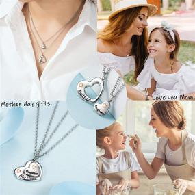 img 2 attached to 👩 Cherish the Bond: Jeka Heart Pendant Bracelet / Necklace Jewly Gifts for Mother's Day - Perfect Mother-Daughter Matching Set