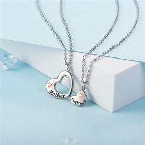 img 1 attached to 👩 Cherish the Bond: Jeka Heart Pendant Bracelet / Necklace Jewly Gifts for Mother's Day - Perfect Mother-Daughter Matching Set