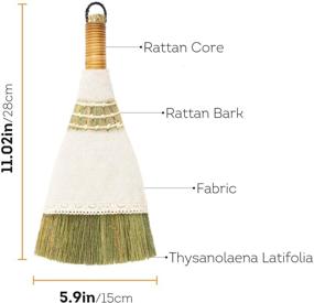 img 3 attached to Versatile Natural Whisk Sweeping Hand Handle Broom - Vietnamese Straw Soft Broom for Indoor-Outdoor Cleaning, Office, Sofa, Floor, Car - Decor Idea, 5.9'' Width, 11.02'' Length