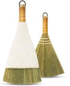 img 4 attached to Versatile Natural Whisk Sweeping Hand Handle Broom - Vietnamese Straw Soft Broom for Indoor-Outdoor Cleaning, Office, Sofa, Floor, Car - Decor Idea, 5.9'' Width, 11.02'' Length