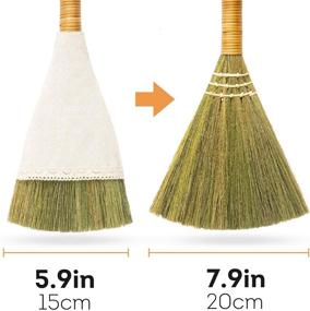 img 2 attached to Versatile Natural Whisk Sweeping Hand Handle Broom - Vietnamese Straw Soft Broom for Indoor-Outdoor Cleaning, Office, Sofa, Floor, Car - Decor Idea, 5.9'' Width, 11.02'' Length