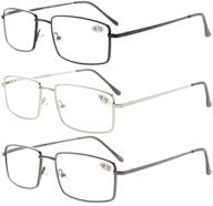 👓 eyekepper 3-pack large metal spring temple reading glasses for men logo