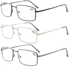 img 4 attached to 👓 Eyekepper 3-pack Large Metal Spring Temple Reading Glasses for Men