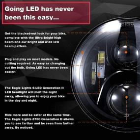 img 3 attached to 🦅 Eagle Lights 7 Inch Round Generation II Black LED Headlight Kit: Upgrade Your 2014+ Harley Davidson Motorcycles with Adapter Harness