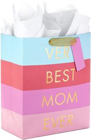 img 4 attached to 🎁 Hallmark 13-inch Mother's Day Gift Bag with Tissue Paper - Very Best Mom Ever (Blue, Lavender, Pink Stripes) - Ideal for Moms, Grandmas, Nanas, and Mom Squads