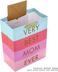 img 1 attached to 🎁 Hallmark 13-inch Mother's Day Gift Bag with Tissue Paper - Very Best Mom Ever (Blue, Lavender, Pink Stripes) - Ideal for Moms, Grandmas, Nanas, and Mom Squads