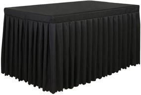 img 2 attached to Tina 6' ft Polyester Fitted Tablecloth Table Skirt: Ideal for Wedding Banquets & Trade Shows - Black