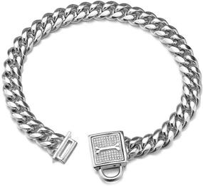 img 4 attached to 🐶 Aiyidi Dog Chain Collar: Heavy Duty Cuban Chain Collar for Small Medium Large Dogs