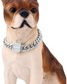 img 1 attached to 🐶 Aiyidi Dog Chain Collar: Heavy Duty Cuban Chain Collar for Small Medium Large Dogs