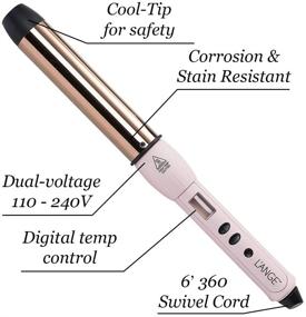 img 3 attached to 🌸 L'Ange Hair Lustré Curling Wand - Titanium Barrel - Available in 25mm (1 inch) or 32mm (1.25 inch) - Dual-Voltage Curling Wand for All Hair Types, Particularly Thick or Coarse Hair - Blush 1.25 inch (32mm) Titanium