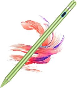 img 4 attached to 🖊️ Green Rechargeable Active Stylus Pen for Capacitive Touch Screens - Digital Stylish Pen Pencil Compatible with Most Devices