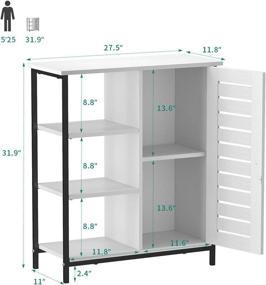 img 2 attached to 📦 YITAHOME Side Storage Cabinet: Versatile Cupboard with 3 Open Shelves, Door & Sturdy Metal Frame in White – Perfect for Living Room, Bedroom, Hallway & Kitchen!