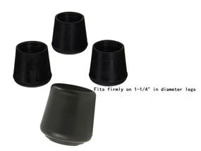 img 3 attached to 🪜 AKOAK 4-Piece Black Rubber Leg Tips Caps for Table and Chair - 1-1/4 Inch