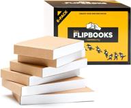 6 pack blank flipbooks for animation, sketching, and cartoon creation - 4.5” x 2.5” - 180 pages - thick drawing paper - sewn binding - fun craft for kids logo