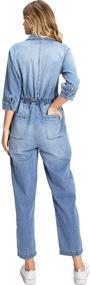 img 2 attached to 👩 Celebrity Pink Juniors Denim Coverall Aviator Jumpsuit for Women