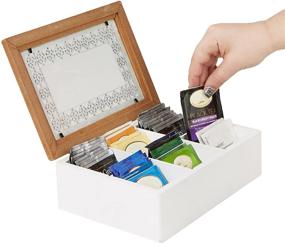 img 1 attached to ☕ Optimized Tea Organization: 6-Section Mind Reader Tea Bag Caddy in White