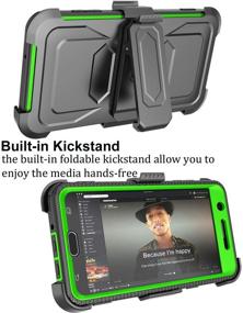 img 3 attached to Yvenus Shockproof Holster for Tinysaturn Galaxy 📱 J7 2017 Case with Built-in Screen Protector - Green