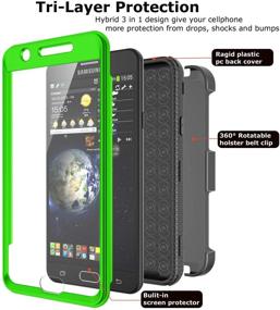 img 2 attached to Yvenus Shockproof Holster for Tinysaturn Galaxy 📱 J7 2017 Case with Built-in Screen Protector - Green