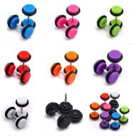 💎 tanyoyo 8pair 16pcs acrylic barbell stud earrings: the ultimate cheater illusion plug collection logo