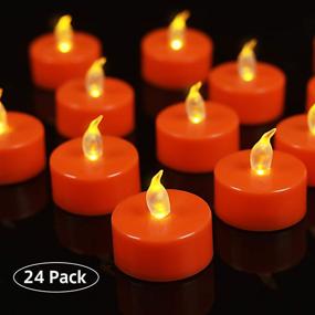 img 3 attached to 🕯️ Tappovaly Orange Tea Lights, 24 Pack Flameless LED Candles Battery Operated Tealight Candles Flicker Long Lasting Tealight for Wedding Holiday Party Home Decoration (24PCS)