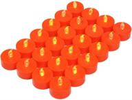 🕯️ tappovaly orange tea lights, 24 pack flameless led candles battery operated tealight candles flicker long lasting tealight for wedding holiday party home decoration (24pcs) логотип