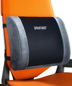 img 4 attached to Подушка для поясницы Sparthos - гелевая память - серый - облегчение боли в пояснице для офисных стульев, автомобильных сидений, письменных столов, комфорт во время вождения, кресла-качалки, дивана - эргономичная подушка для правильного сидения