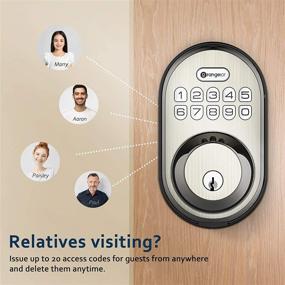 img 1 attached to 🔒 OrangeIOT Keyless Entry Deadbolt Lock with Electronic Keypad Door Lock, Auto Lock Feature, 1 Touch Locking, 20 User Codes, Back Lit Keypad, Easy Front and Back Door Installation, Satin Nickel Finish