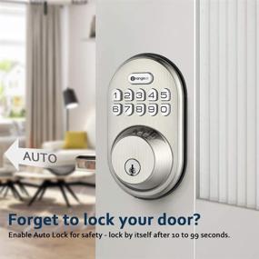 img 2 attached to 🔒 OrangeIOT Keyless Entry Deadbolt Lock with Electronic Keypad Door Lock, Auto Lock Feature, 1 Touch Locking, 20 User Codes, Back Lit Keypad, Easy Front and Back Door Installation, Satin Nickel Finish