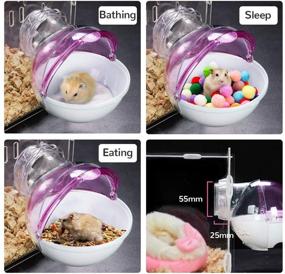 img 4 attached to 🐹 gutongyuan Small Animal Bath House: Acrylic Hamster Bathroom Cage for Chinchilla, Syrian Hamster, Gerbil - Toy, Bathtub, Sand Bath Container