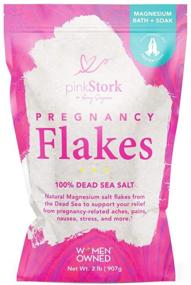 img 4 attached to 🤰 Pink Stork Pregnancy Flakes: Unscented Bath Salts with Pure Magnesium - Relieves Pregnancy Aches & Pains, Morning Sickness Relief, Women-Owned, 2 lbs