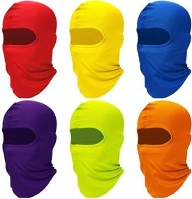 img 4 attached to 🌞 UV Protection Full Face Cover - 6 Pieces Ice Silk Balaclava for Men and Women, Ideal for Outdoor Sports