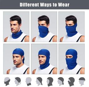 img 2 attached to 🌞 UV Protection Full Face Cover - 6 Pieces Ice Silk Balaclava for Men and Women, Ideal for Outdoor Sports